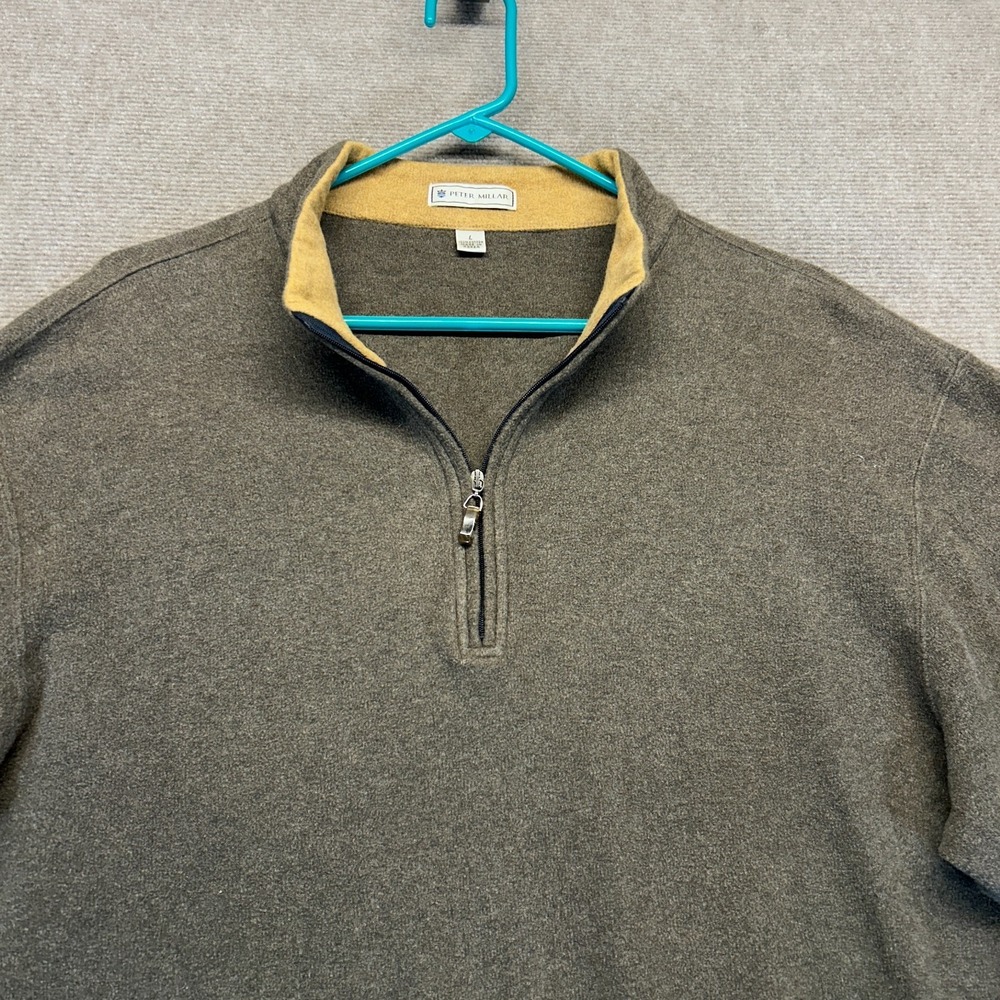 Forsyth Country Club Peter Millar 1/4 Zip Men's Large Brown Pullover Mock Golf